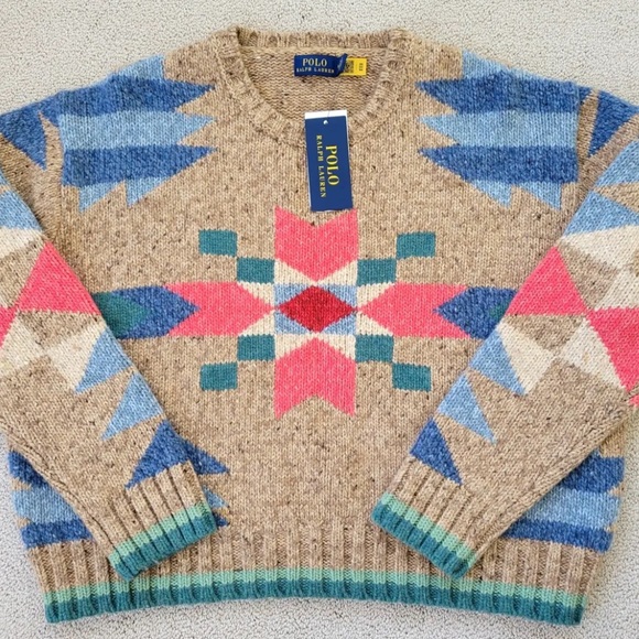 Polo Ralph Lauren Womens Aztec Southwestern Wool Blend Knit Sweater - Picture 2 of 2